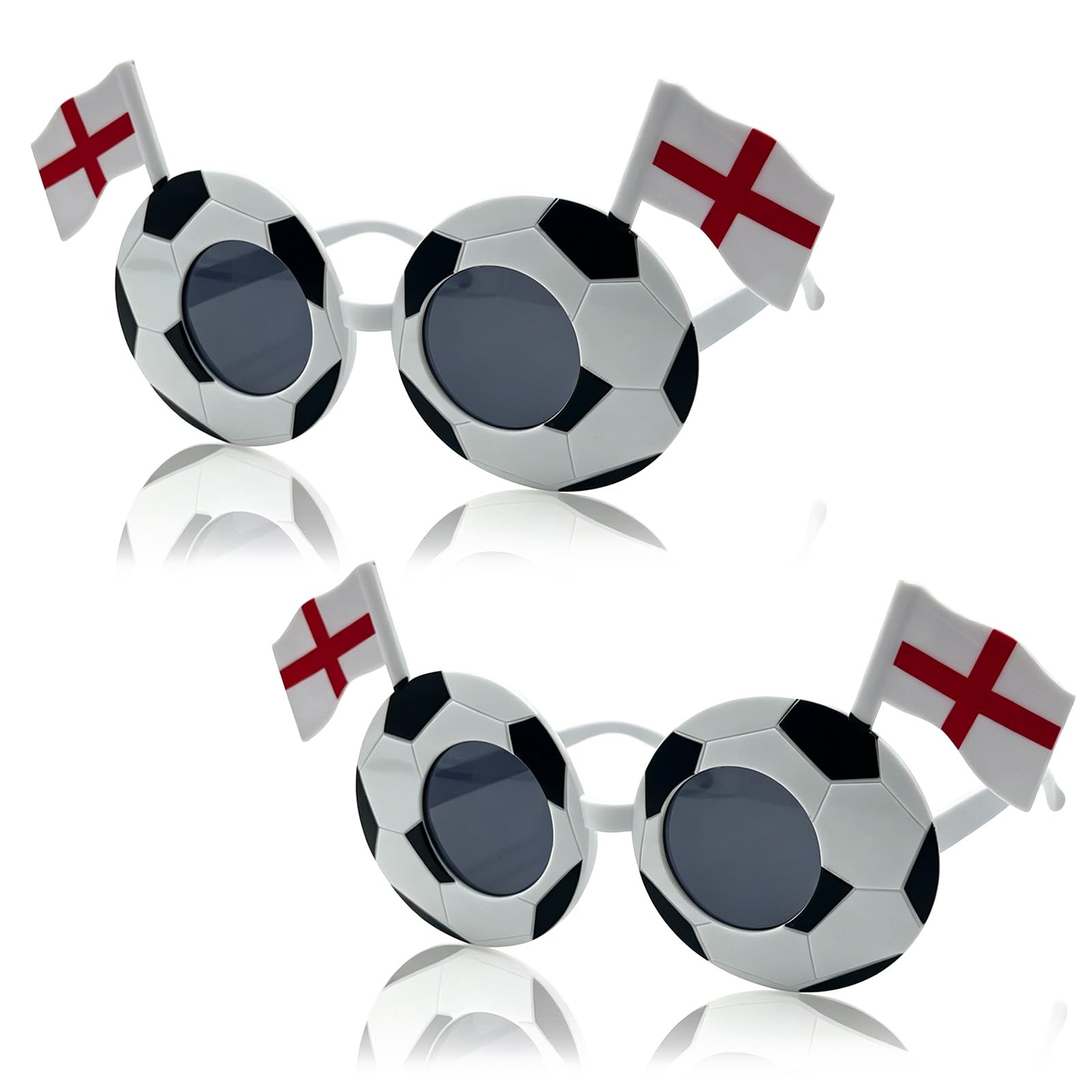 2Pcs England Football Glasses World Cup with St. George's Flag Design