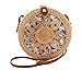 ShelterCast Round Rattan Bag for Women Straw Bag Handwoven Beach Bohemian Shoulder Purse (Natural color, Medium)