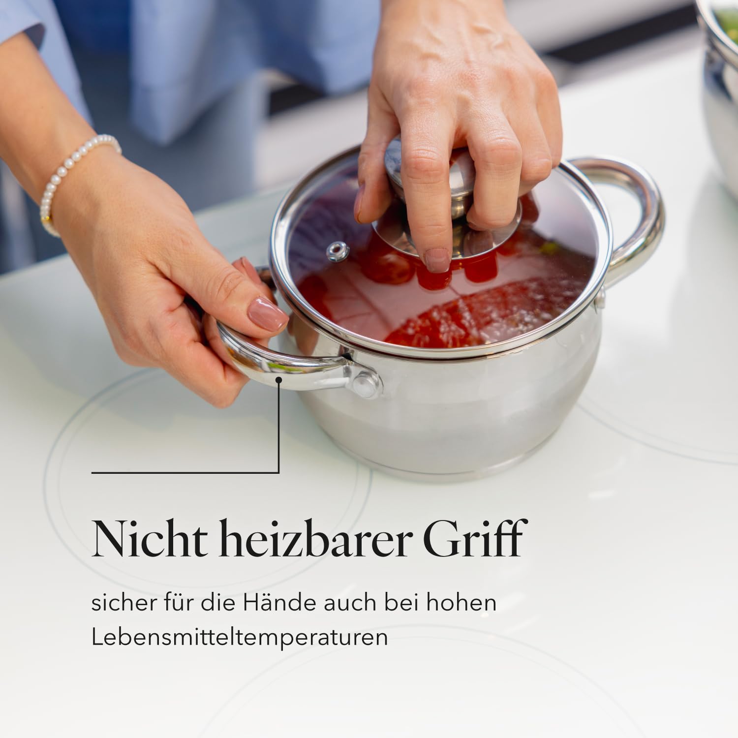 FLORINA Kochtopf Set OLIVER | 4-teilig | Edelstahl 18/0 | Glasdeckel gehärtet | Für Induktion, Gas, Elektro, Ceran | Spülmaschinenfest | Hochwertiges Topfset für jede Küche