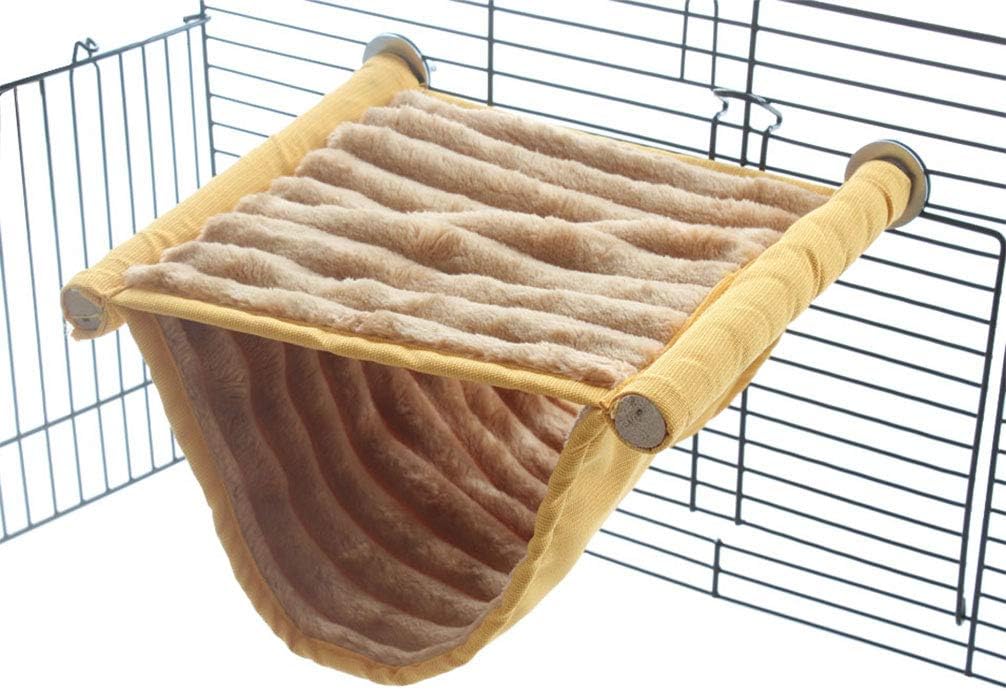 emours Double Bunkbed Hammock Sleep Bed Cage Play Platform with Warm Fleece for Hamster Mice