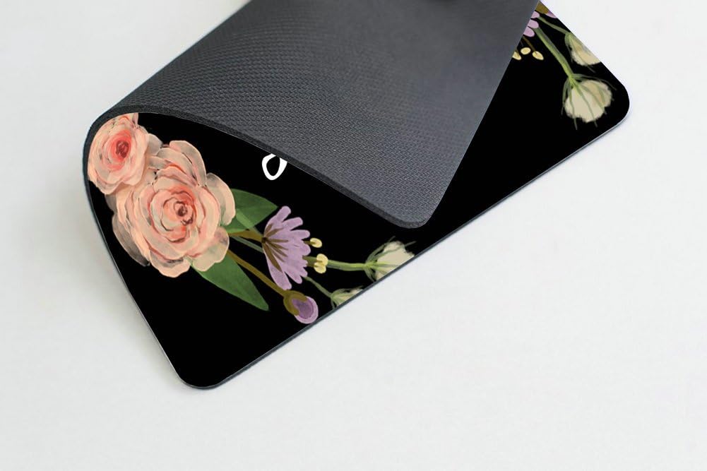 Boss Lady Mouse Pad - Floral Boss Lady Funny Mouse Pad - Typography Computer or Office Work Station Decor - Black Background : Office Products