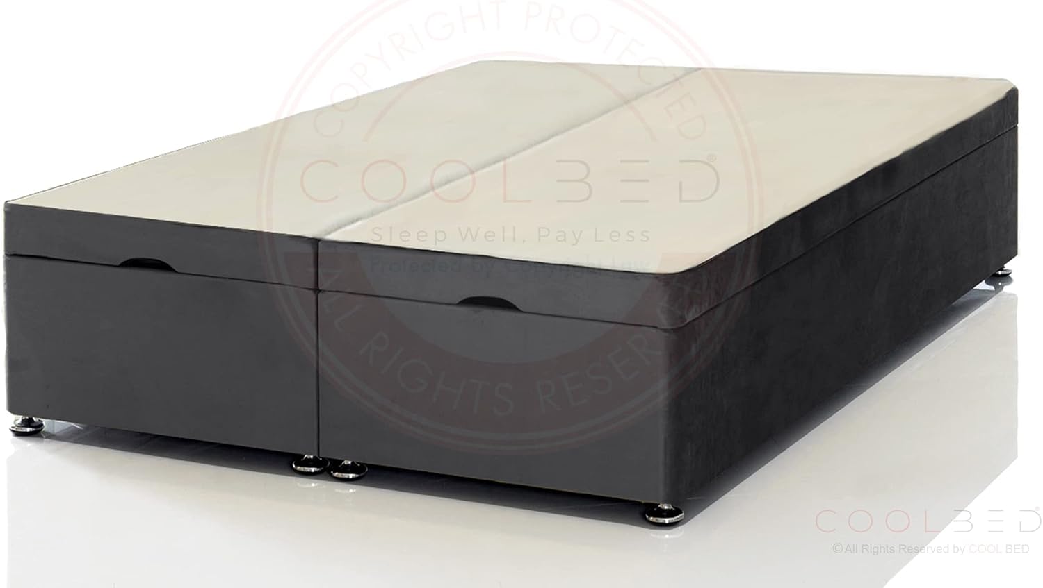 Buy OTTOMAN BED BASE WITH NO HEADBOARD PLUSH VELVET OTTOMAN STORAGE