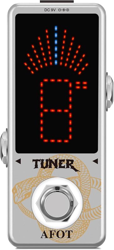 Tuner Pedal,Chromatic Guitar Tuner Pedal Fast and Accuate Tuner for High Precision ± 1 Cent with Pitch Indicator for Electric Guitar and Bass True Bypass