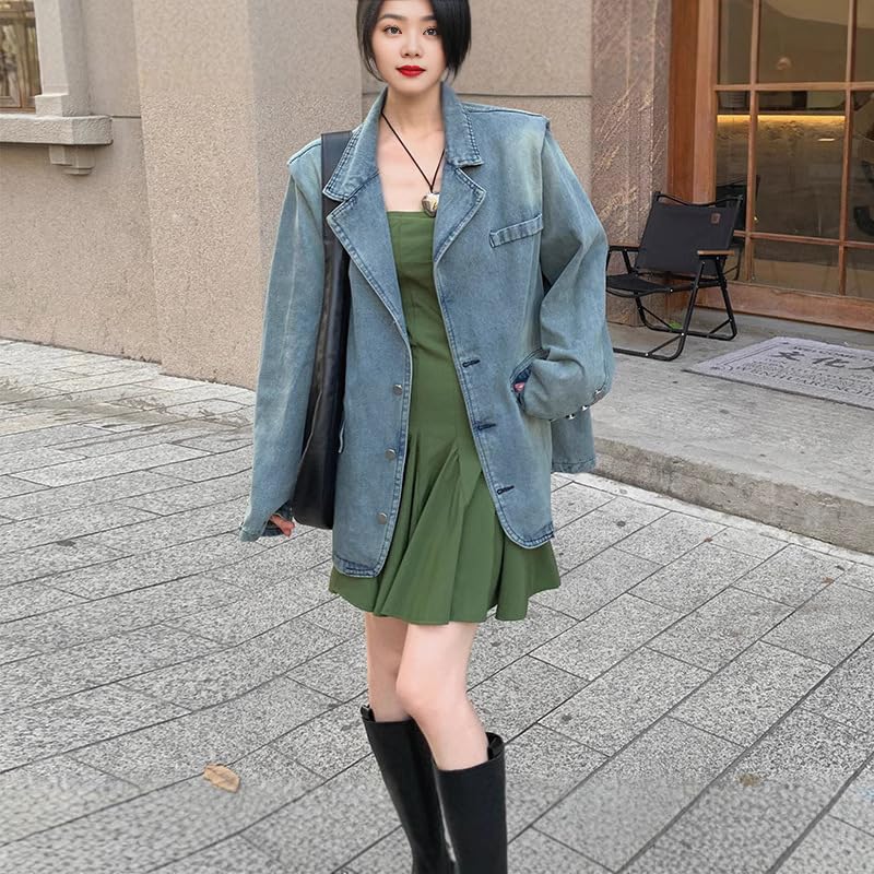 Cowboy Jacket, Fashionable and high-end, Niche and Versatile, Trendy Shoulder Pads, American Retro Suit2