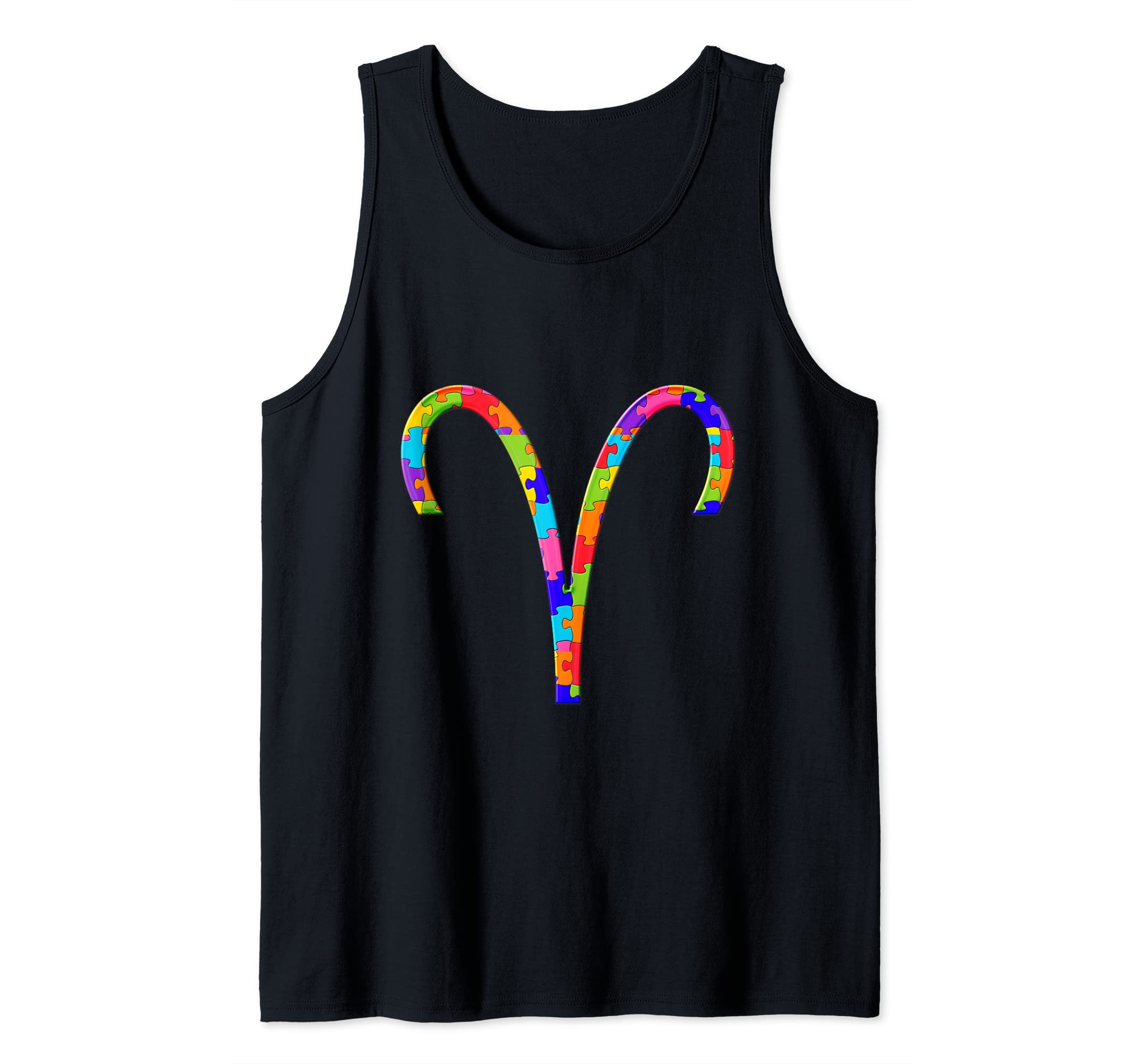 Aries Zodiac Astrology Jigsaw Autism Puzzle Tank Top