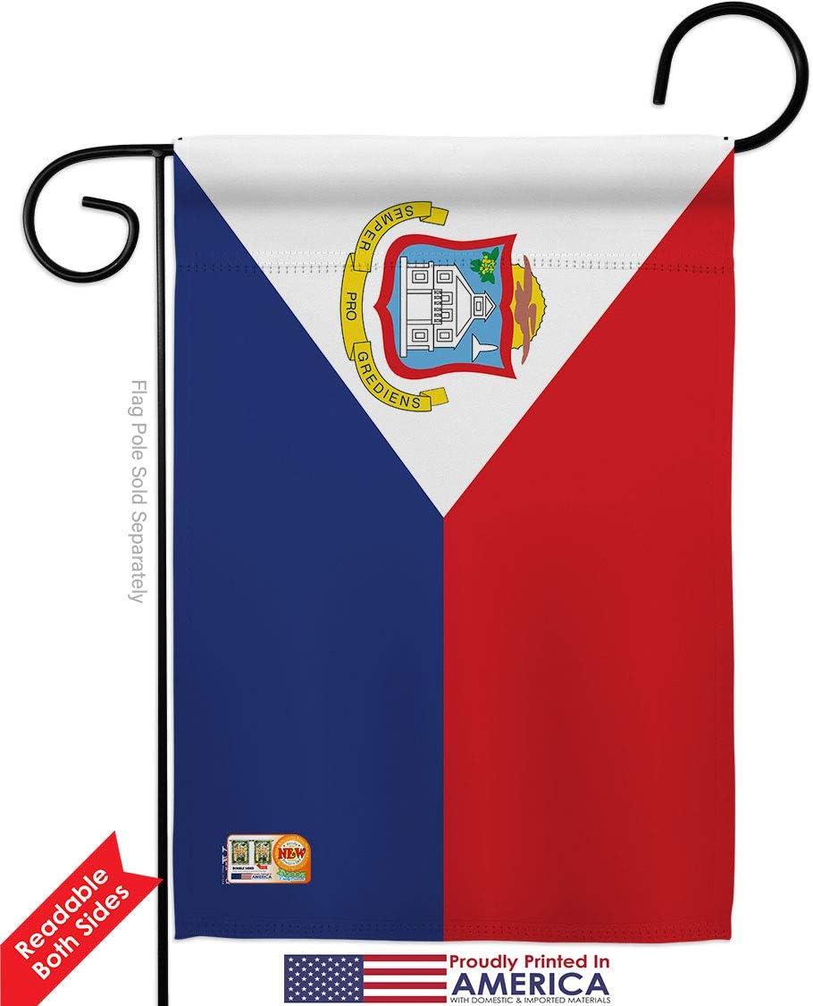 St Martin Garden Flag Set Wall Holder Regional Nationality Nation International World Country Particular Area Small Decorative Gift Yard House Banner Double-Sided Made In USA 13 X 18.5