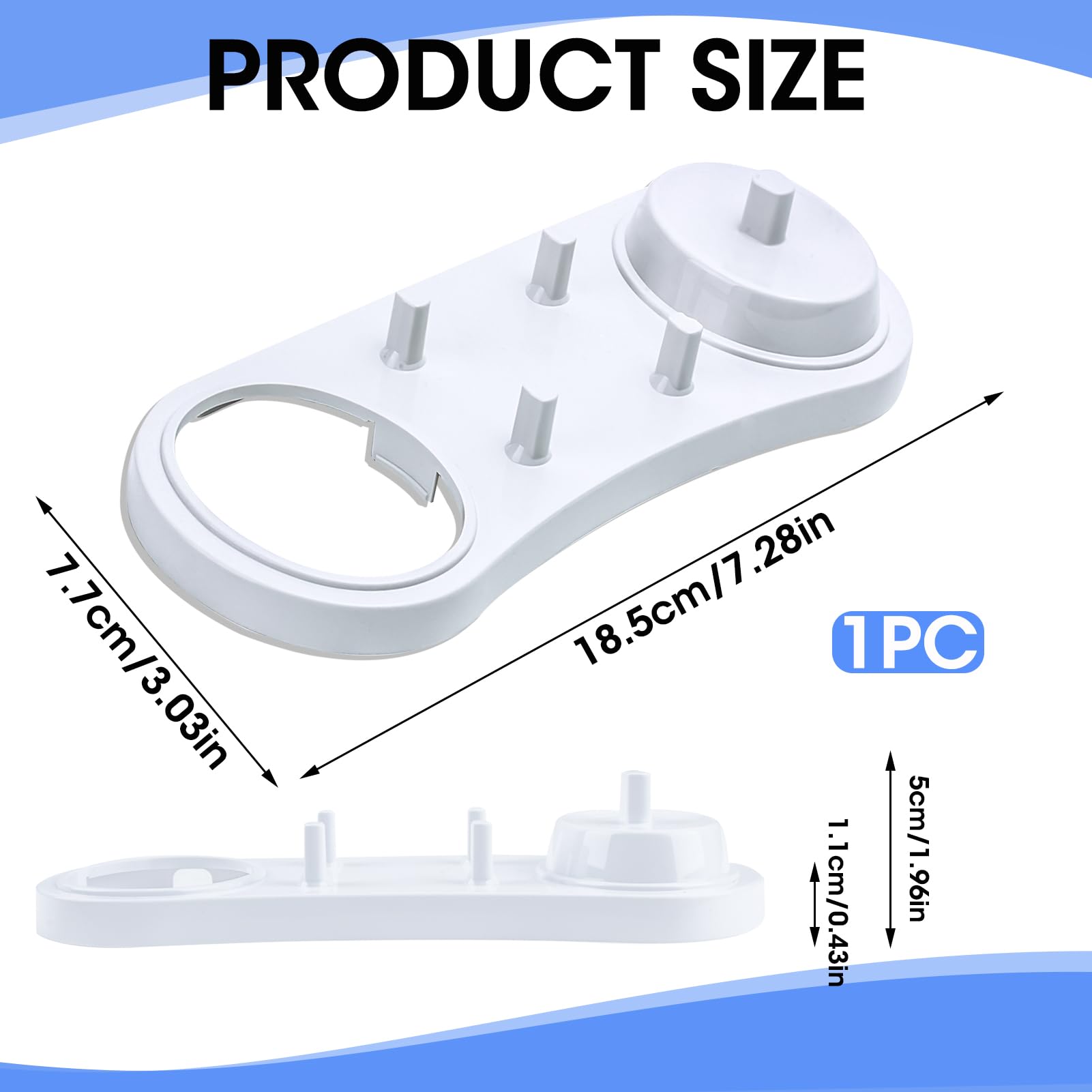 Portaspazzolino Elettrico Oral-B - Supporto Con Porta Testine E 4 Copritestine