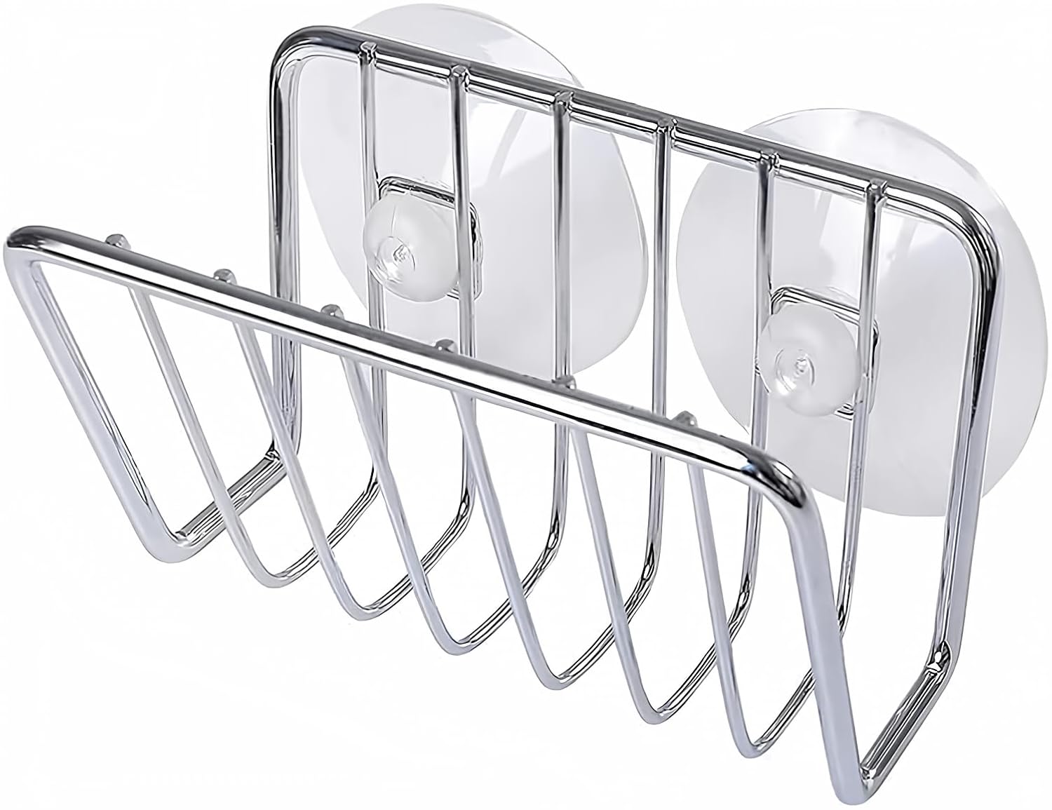 Toplife Sponge Holder for Kitchen Sink Stainless Steel Suction Cup Sponge Caddy - Silver