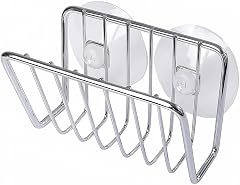 Toplife Sponge Holder for Kitchen Sink Stainless Steel Suction Cup Sponge Caddy - Silver