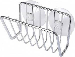 Toplife Sponge Holder for Kitchen Sink Stainless Steel Suction Cup Sponge Caddy - Silver