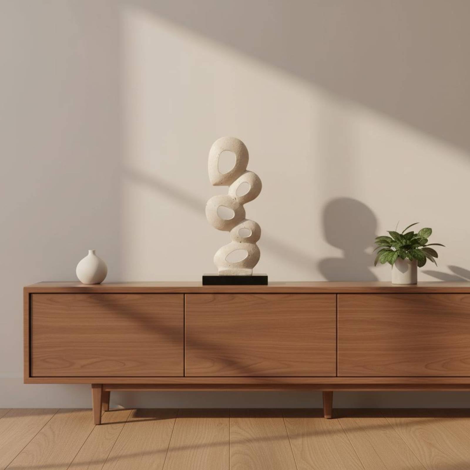Geometrische Stekulptur Minimalistisch Abstrakte Formenlehre-Dekofigur Modernes Design Dekoskulptur für Wohnzimmer, Schlafzimmer, Arbeitszimmer, Schwarz