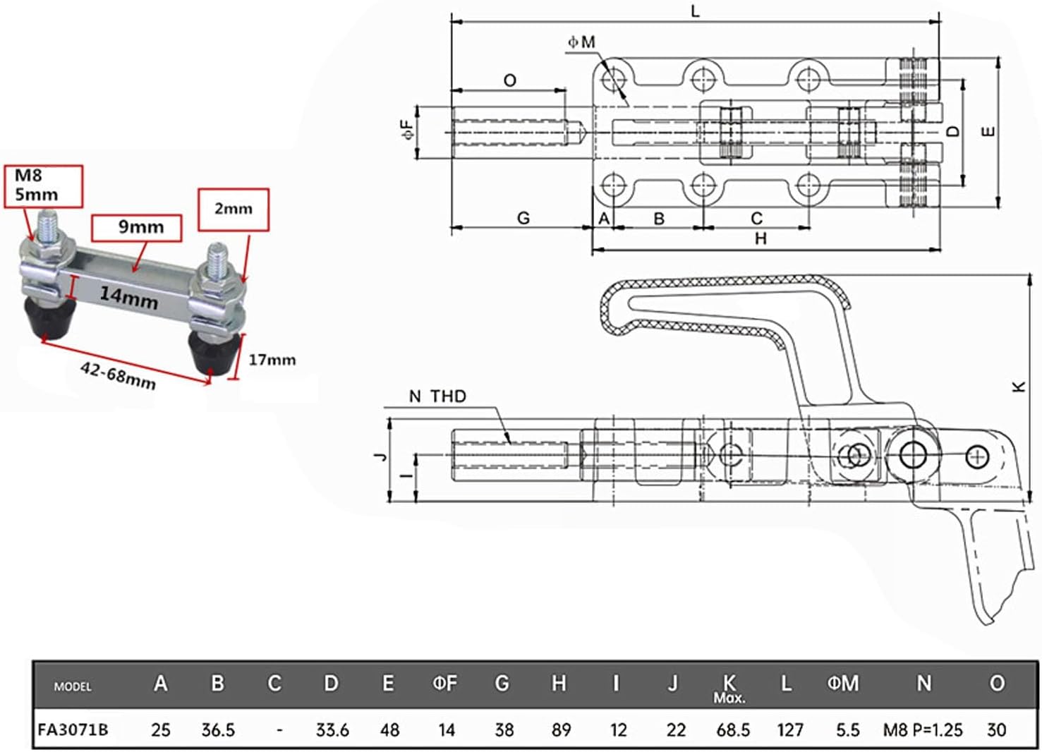 Double Headed Toggle Clamp Heavy Duty Pull Push Toggle Clamp for Welding Drilling Grinding