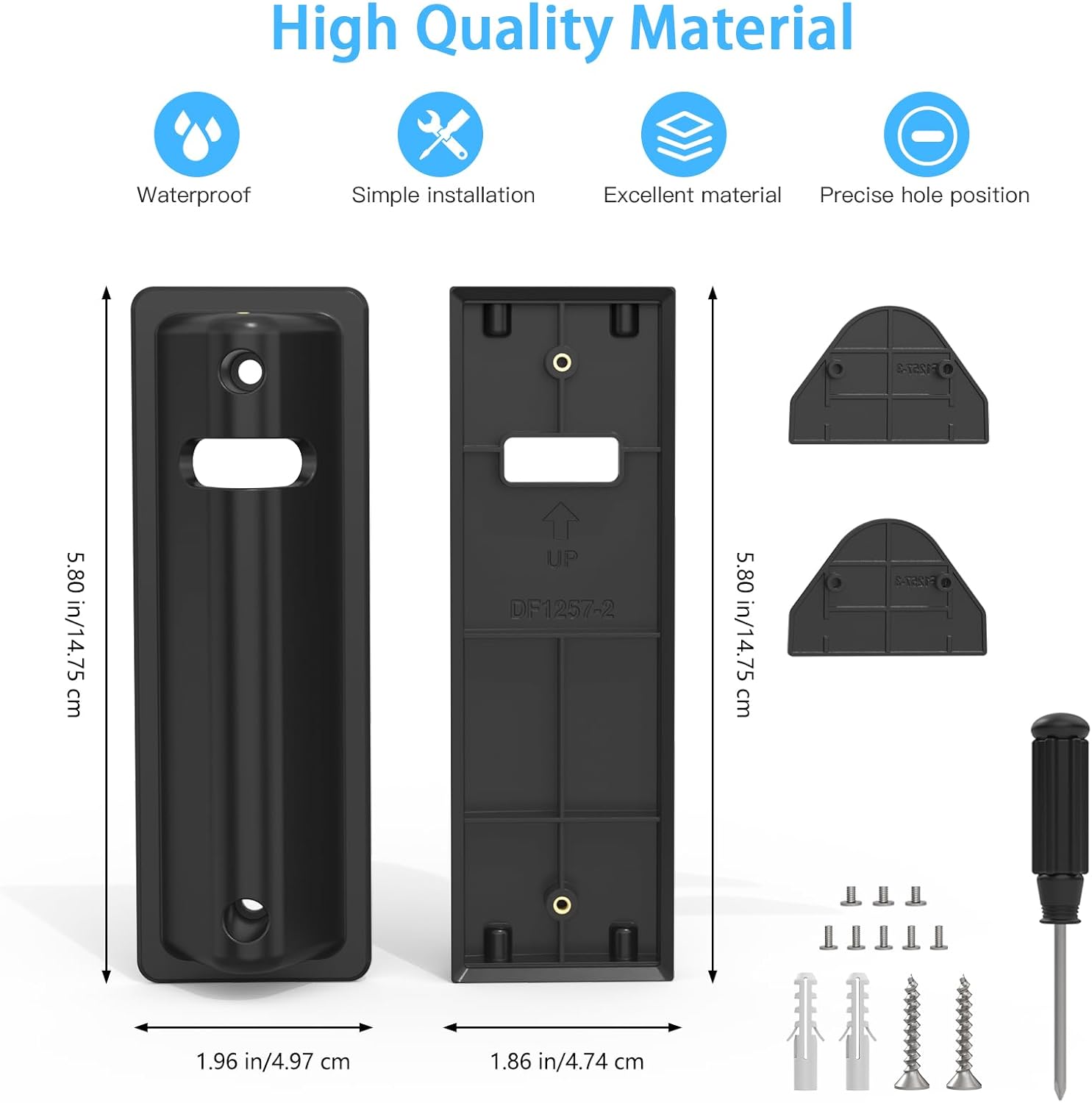 Adjustable 0 to 45 Degree Left and Right Angle Mount Compatible with WYZE Wireless Duo Cam Video Doorbell Camera (Black)