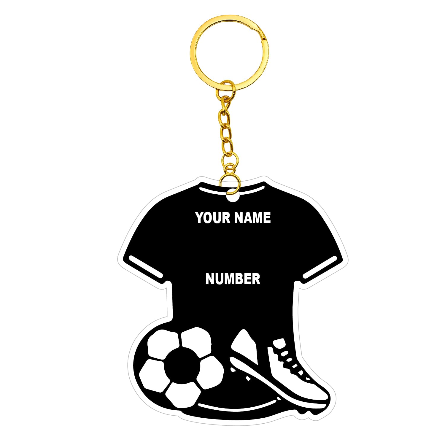 Customized Football Jersey Keychain For Bike Car & Backpacks | Personalized Soccer Keychain with Name | Transparent & See-Through Backside-image-6