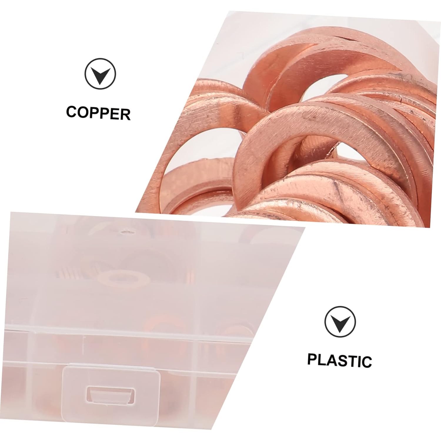 STOBAZA 280pcs Flat Ring Sump Plug Gaskets Oil Drain Plug Gasket Assortment Kit Box Washers Included