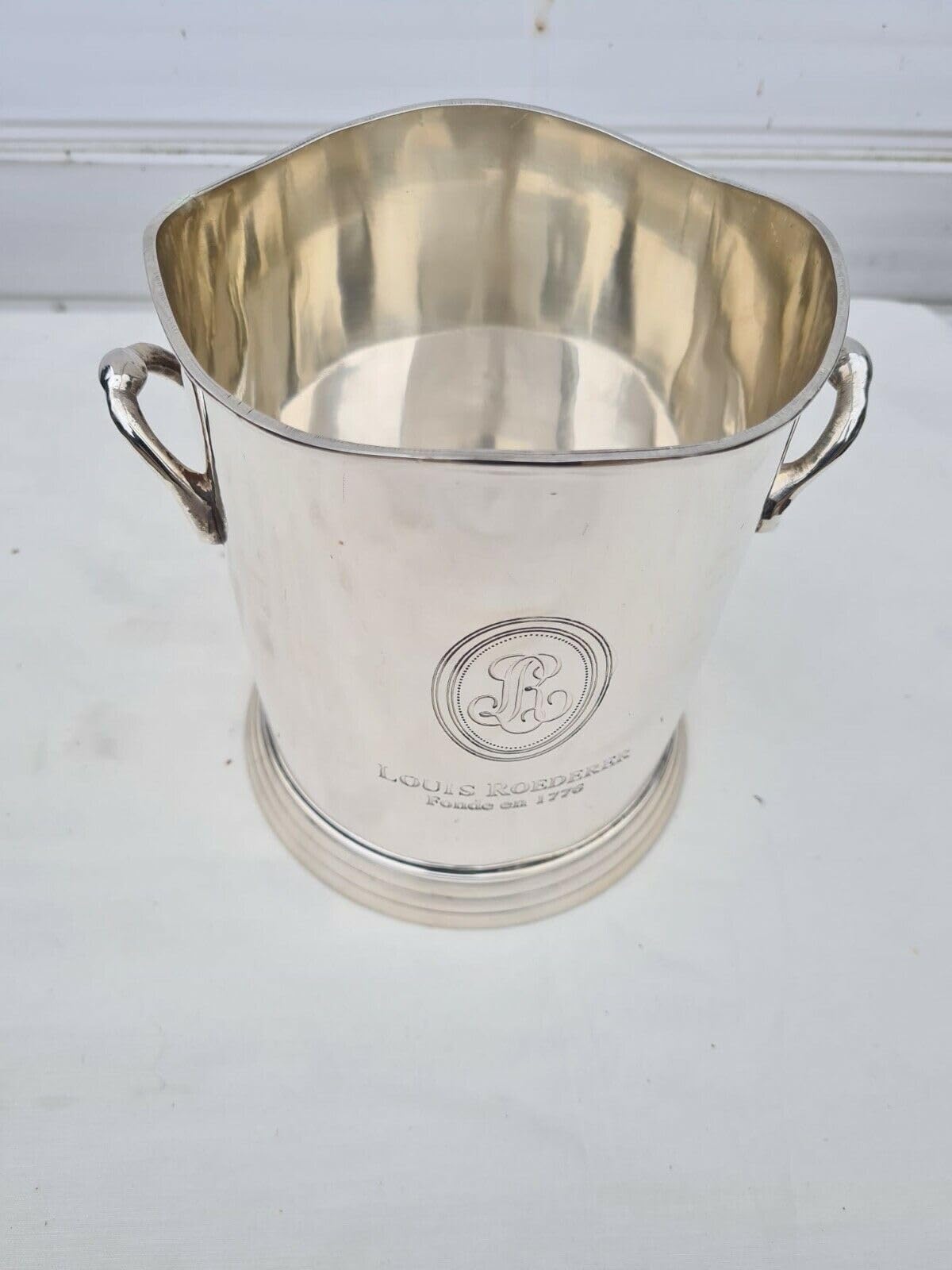 Louis Roederer Champagne Wine Ice Bucket on Brass with Silver Plated (Large)