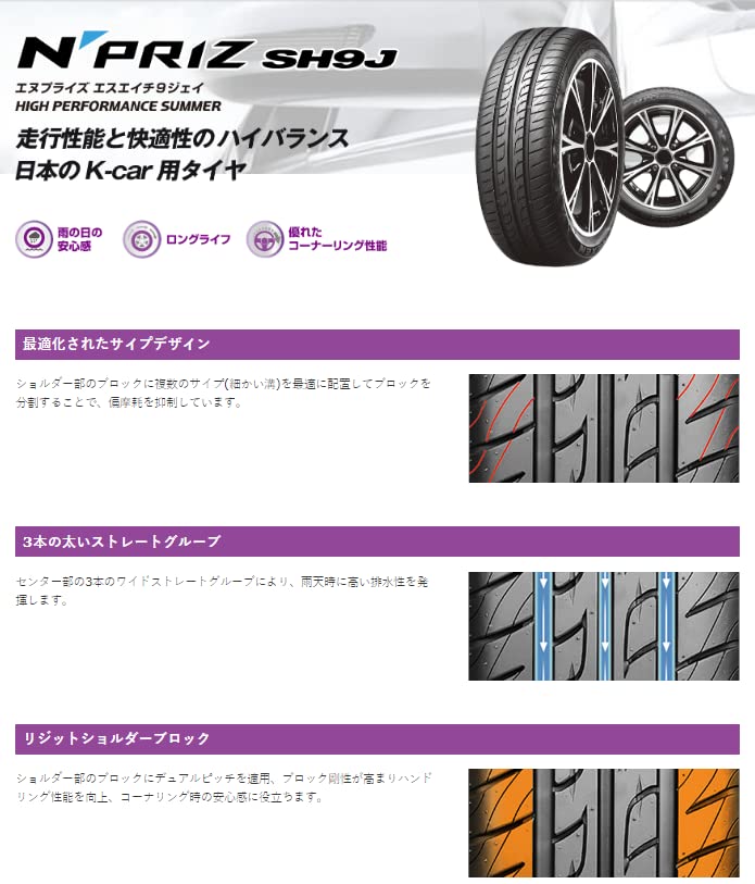 タイヤ・ホイール 165/55R14 NEXEN Npriz SH9J 楽天市場】nexen n priz sh9j 165／55r14 72vの通販