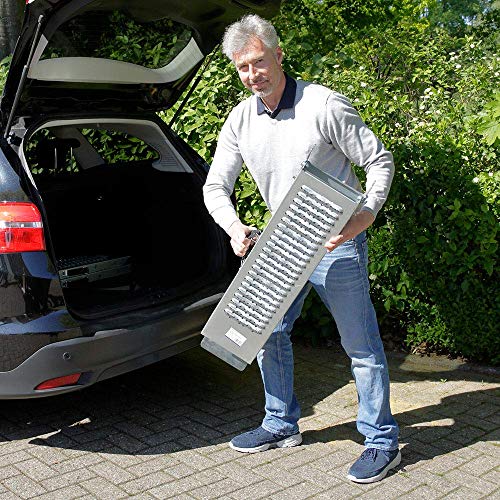 maxVitalis Klappbare Auffahrrampe, Laderampe, 2 Auffahrschienen, bis 400 kg belastbar, praktischer Tragegriff… – Bild 8