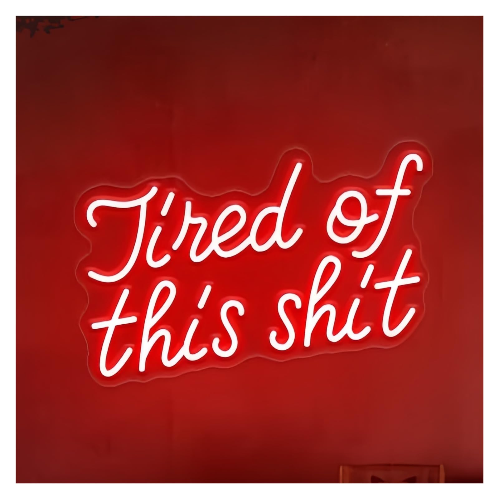 Rongch Red Hanging Art Signs Ti Of Your Shit Gothic Neon Sign Spooky Horror Humor Storefront Window Display Business Entrance 53Cm(Red)