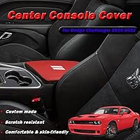 Vista 2 de BOYUER Funda para consola central para Dodge Challenger 2015, 2016, 2017, 2018, 2019, 2020, 2021, 2022, 2023, funda de piel para consola central