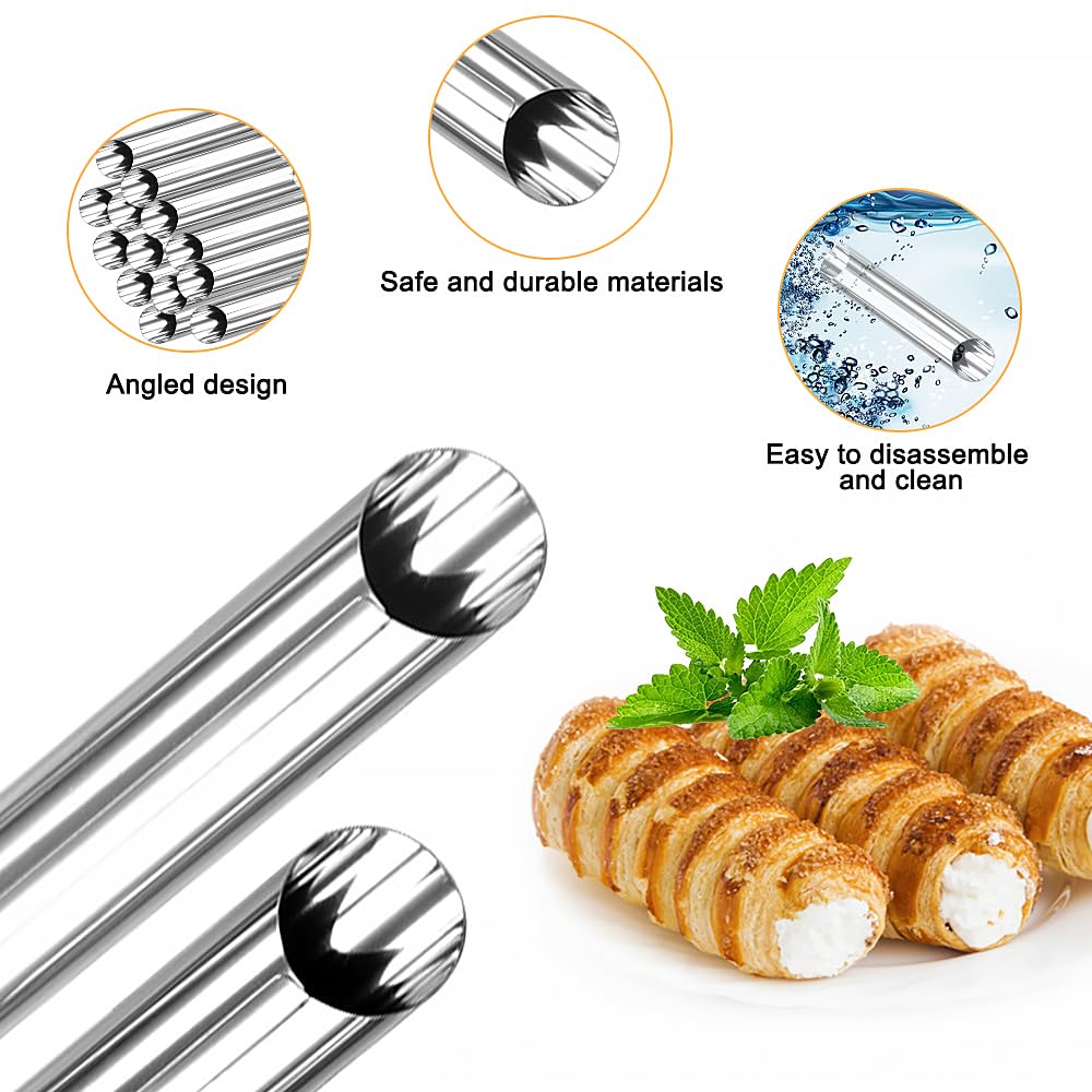 Set 21 Stampini Per Cannoli E Cornetti - Acciaio Inox Per Dolci Ripieni, Con Spazzola Pulizia, Ideale Per Fai Da Te - Foto 5