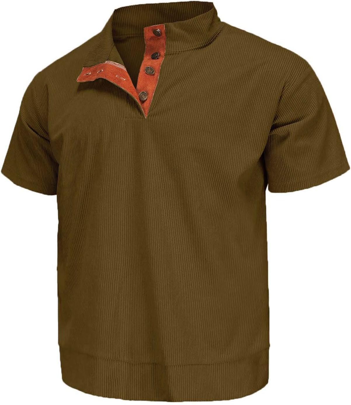 Ymosrh Men's Henley Shirts Short Sleeve Button Up Casual Summer Tee Top Basic Solid Tee Shirts, S-5XL