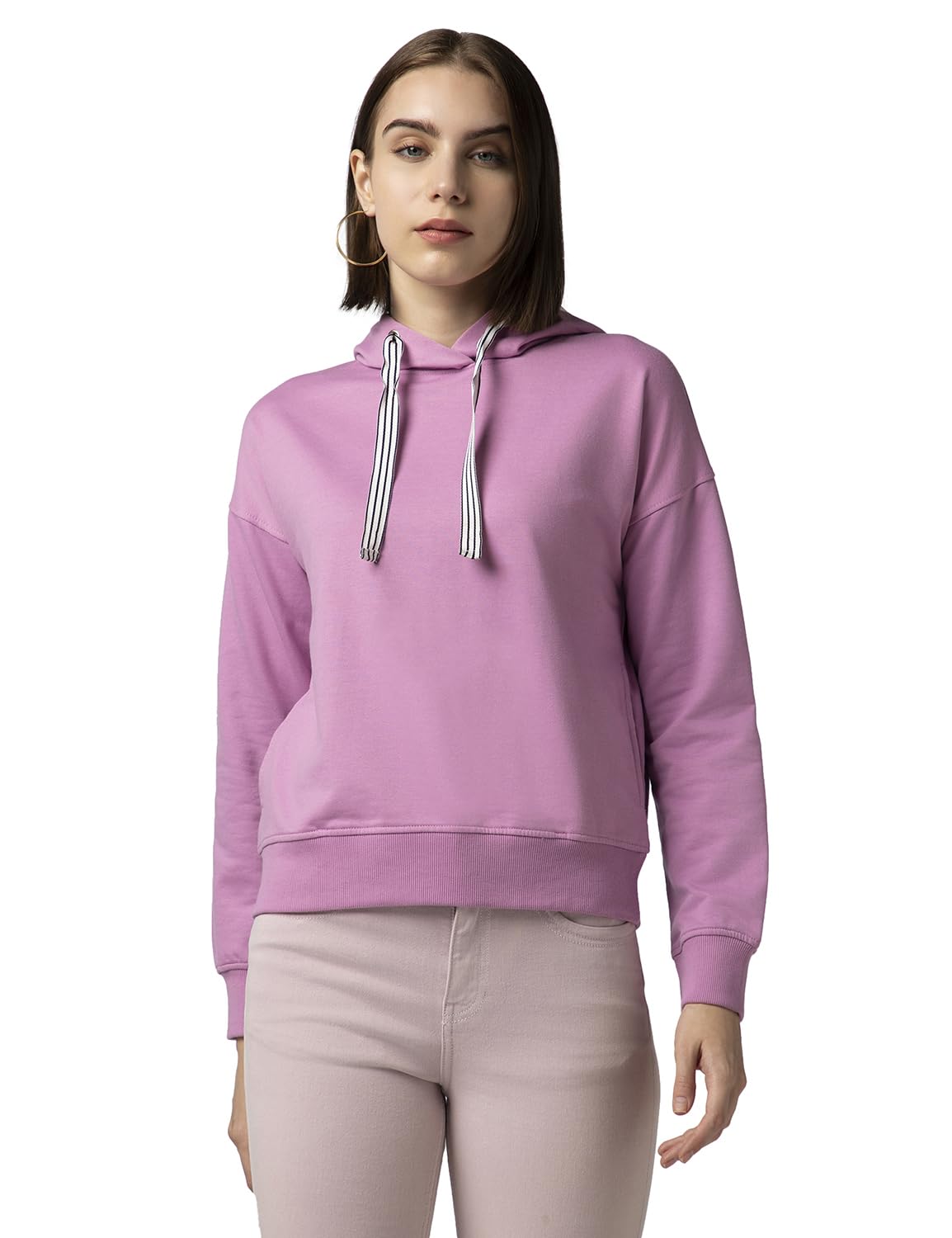 fyltr Women's Casual Winter Hoodie with Stripe Tape - Rib Hem & Cuff | Drop Shoulder | Sweatshirts for Women | Casual Winterwear-picture-14