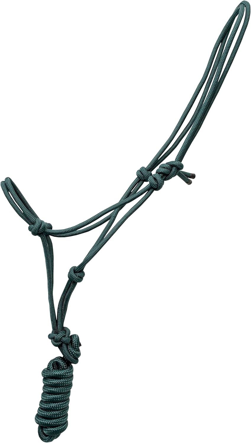 Nylon Rope Horse Halter 4 Knot 1/4" Stiff Training Durable Colorful Halter Used by Trainers Soft Control Rope for Groundwork Stable Use (Purple)
