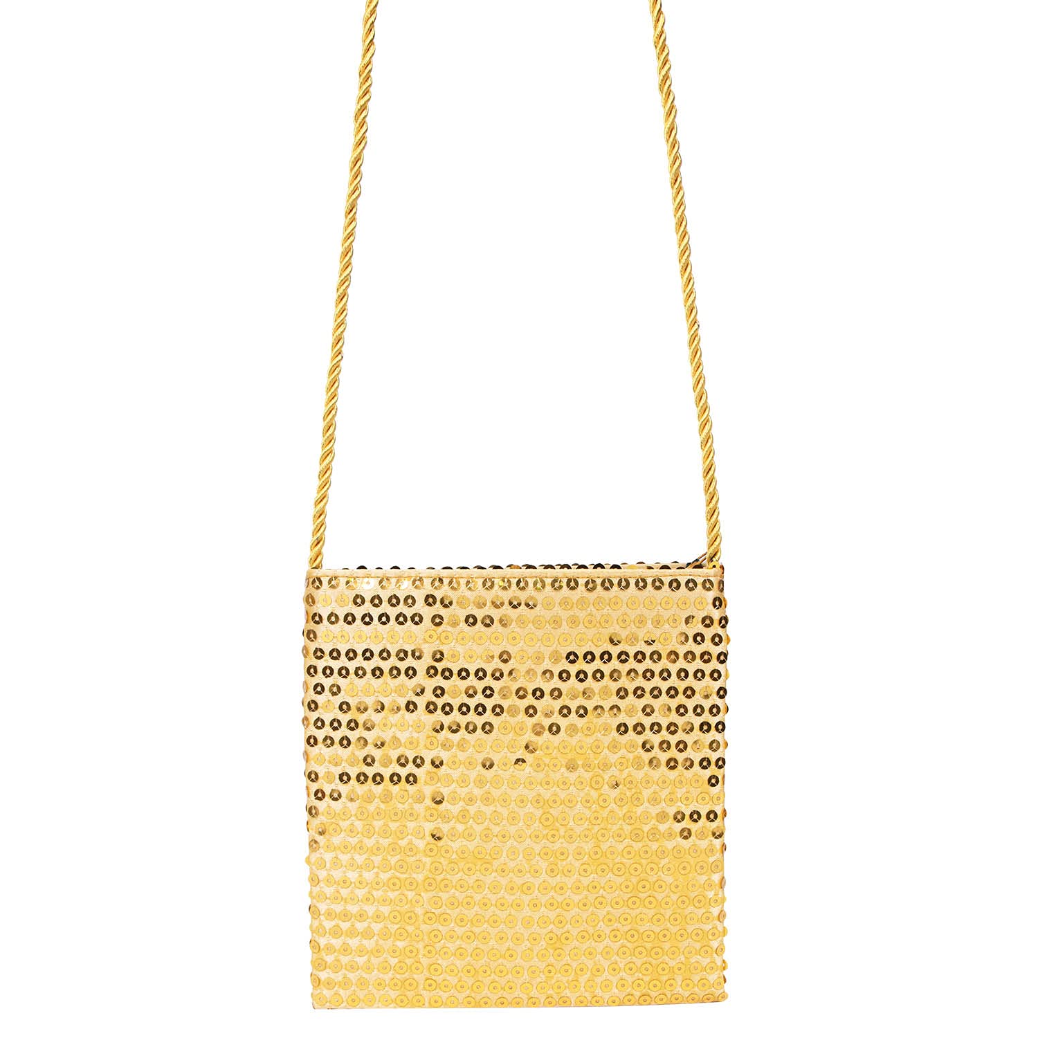 Sequined shoulder bag gold
