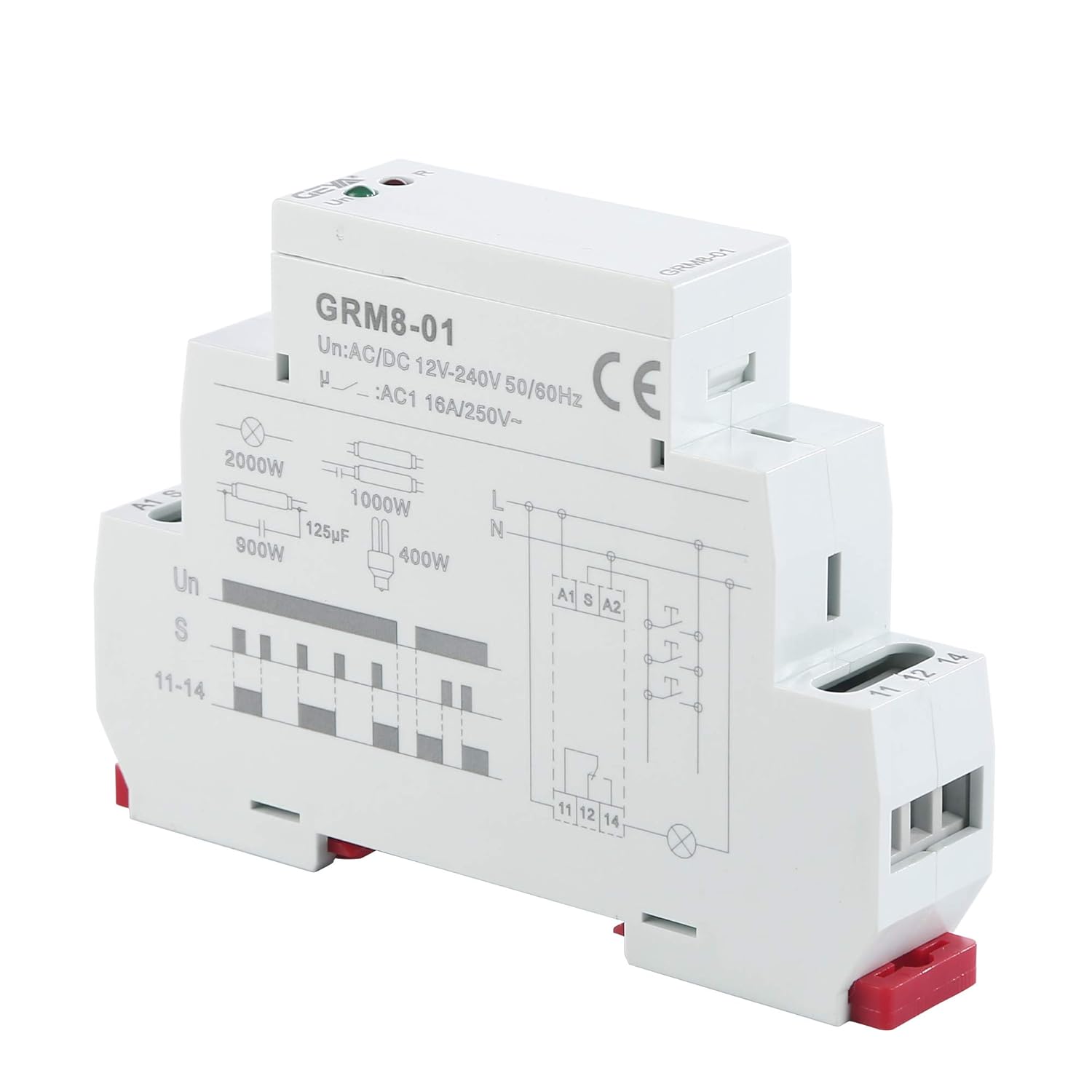 Memory Relay Latching Relay Impulse Relay Electronic 1SPDT 16A Din Rail(GRM8-01,AC/DC12V~240V)