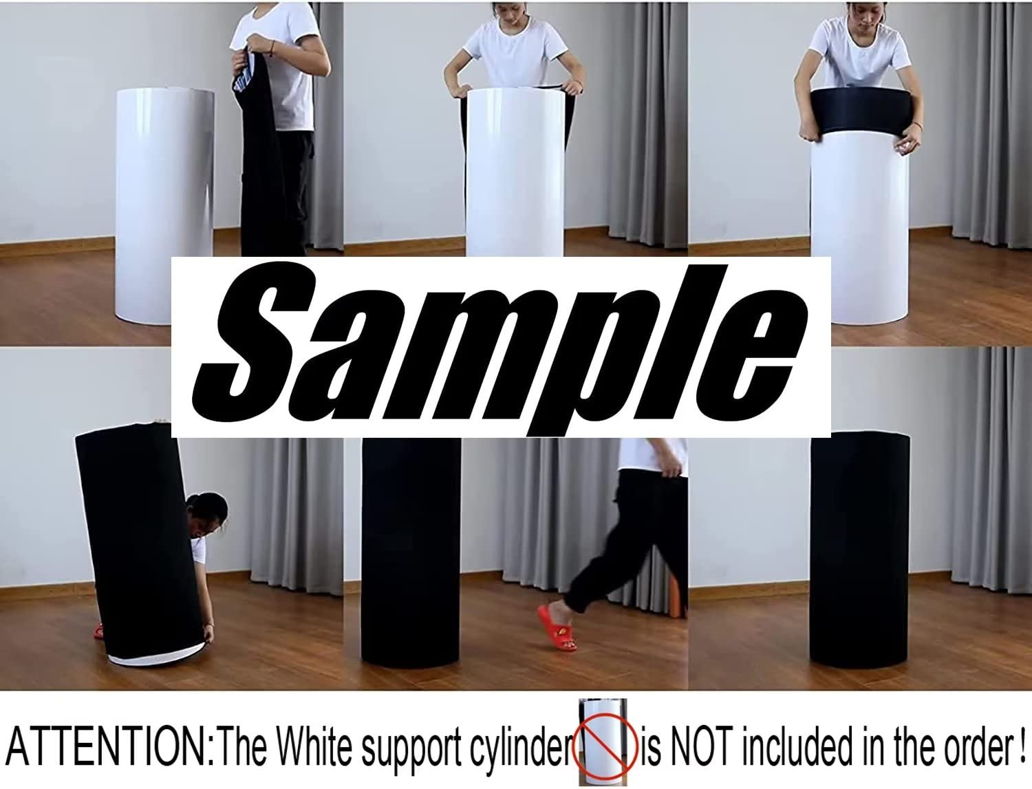 FiVan Baustellen-Sockelabdeckung – Ziegelmuster Mit Warnband, Stretch-Spandex, 36 Cm X 75 Cm – Perfekt Für Bau-Partys & Dekoration
