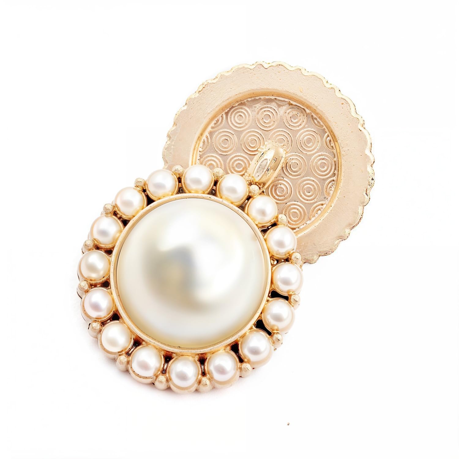 Riverbyland 15-Piece Gold Pearl Shank Buttons – 1 Inch Diameter, Alloy & Acrylic, For Coats & DIY - View #10