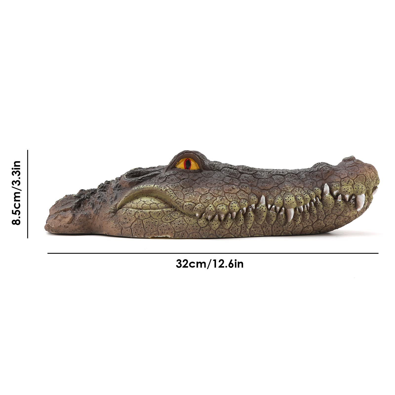Staw pływający aligator głowa wabika akcesoria basenowe szczegółowe sztuczna głowica aligatora do dekoracji i ochrony stawu (01)