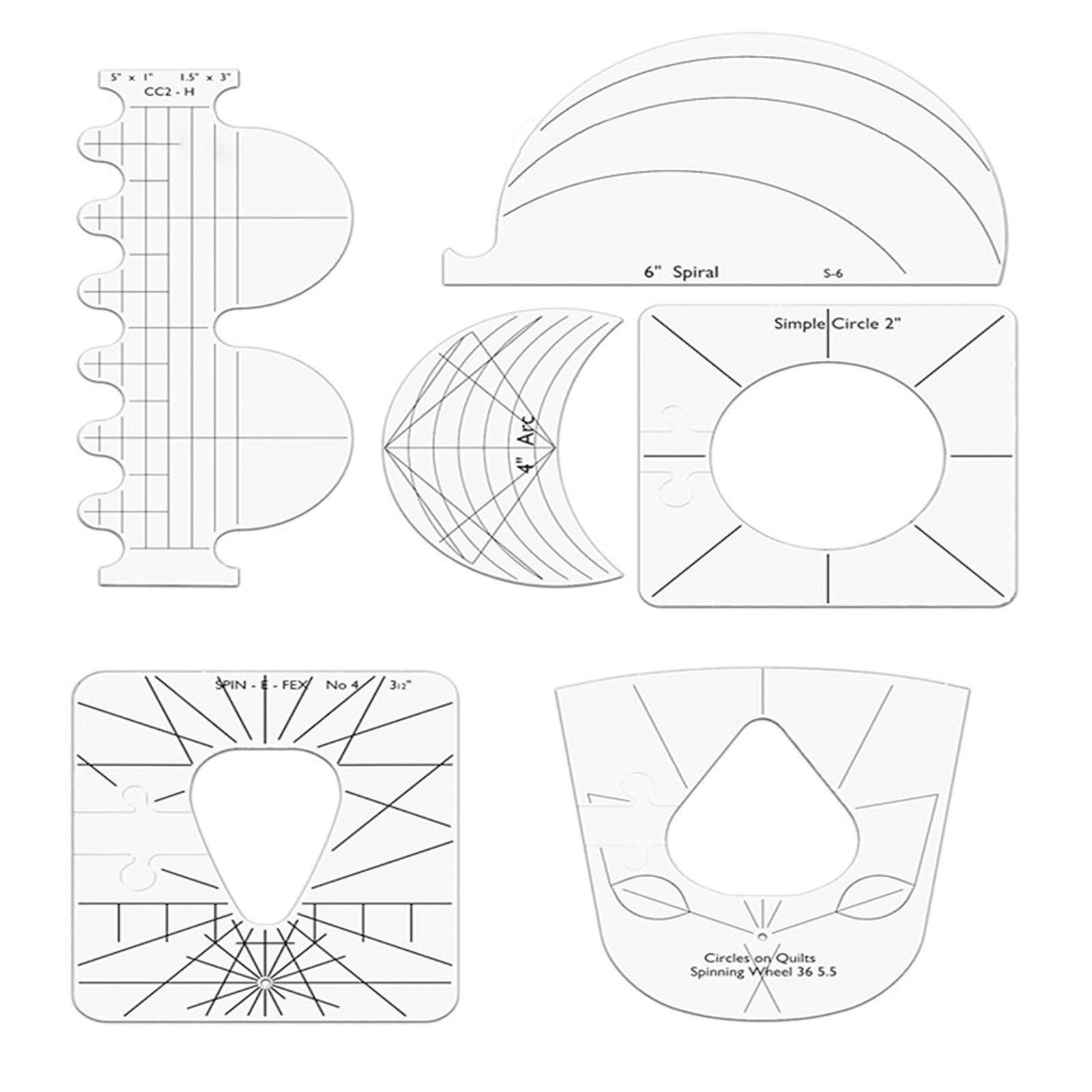 Buy Quilting Templates For Machine Quilting Acrylic, Free Motion