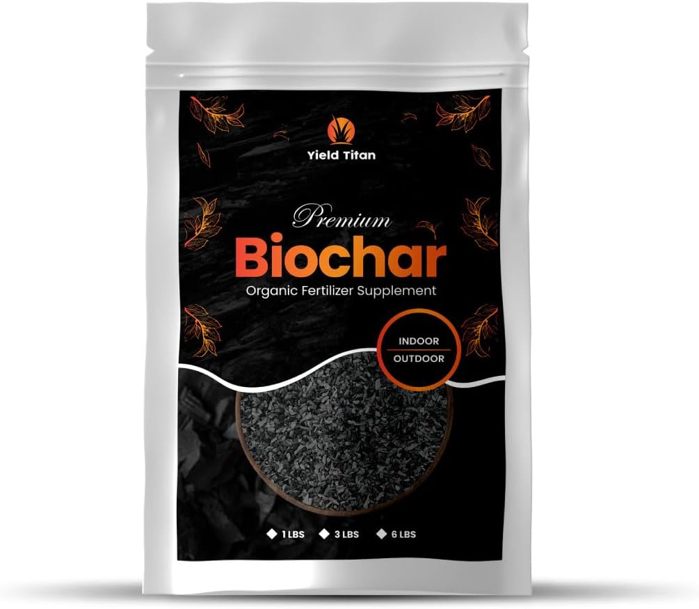 Premium Biochar Organic Fertilizer Supplement for Indoor & Outdoor Plants - Gardening & Agriculture to Improve Structure, Fertility & Health (3 lbs)