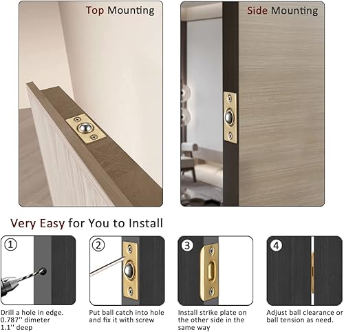 Miniatura 52 de JQK HBC100-P - Cierre de bola para puerta de ropero Negro