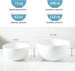 Ceramic Large Mixing Bowls for Kitchen, Set of 2 Big Serving Bowls for Cooking, Popcorn, Salad, Soup, Baking, Dough Bread Making Bowl, 10 inch + 8 inch, White