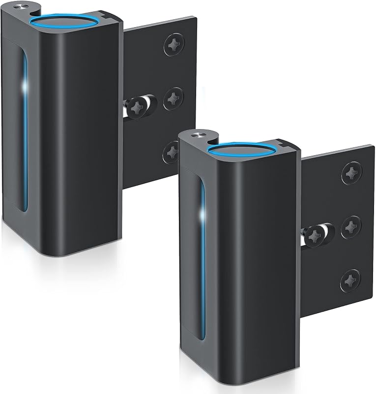 Cerradura de refuerzo de puerta, Cerradura de puerta de seguridad para el hogar, A prueba de niños, Plata | Cerradura de seguridad para puerta de entrada, pestillo de puerta a prueba de niños pequeños para seguridad de puerta de entrada, incluye 8 tornillos