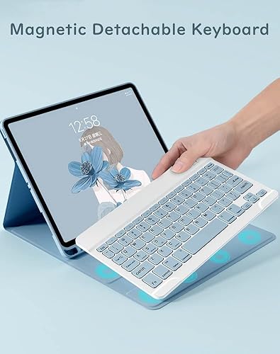 Miniatura 3 de Funda con teclado para iPad de 6 y 5 generación, iPad Pro 9.7, iPad Air 2, iPad Air 1, funda delgada con bonito teclado de color, funda de teclado
