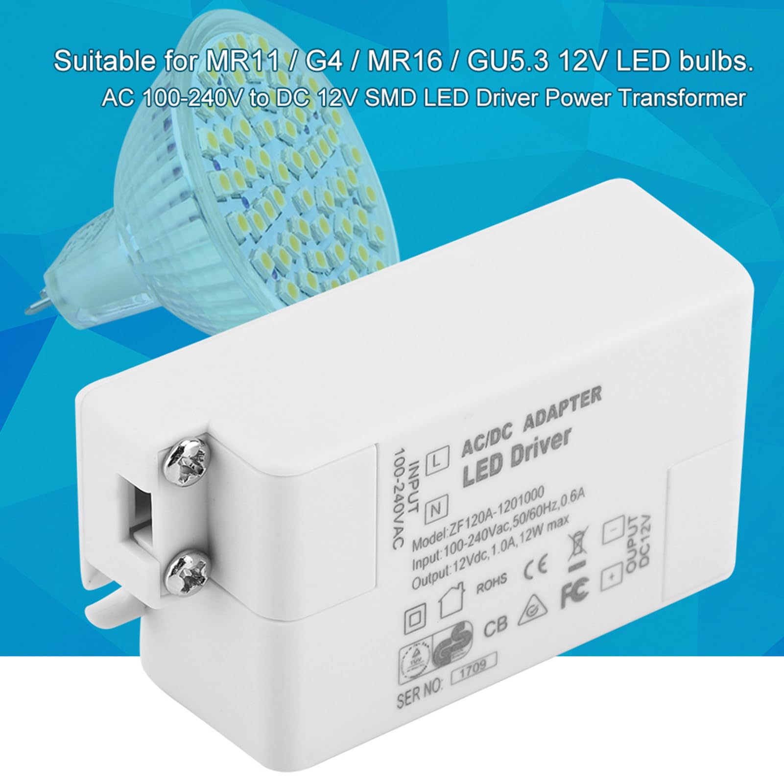 LED Driver AC 100-240V to DC 12V Power Supply Adapter LED Driver