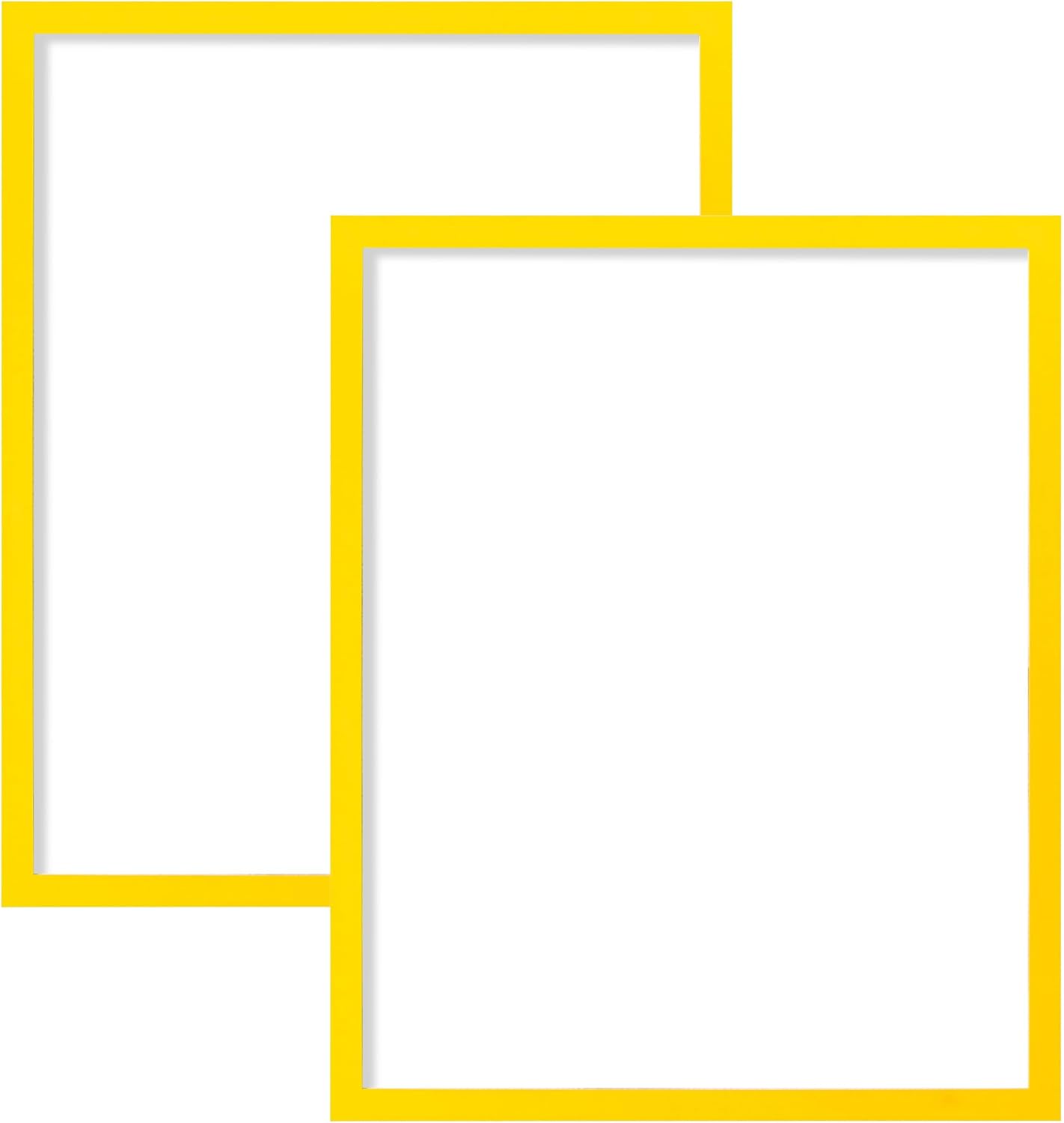 eletecpro 16x20 Picture Frames, Colored Picture Frames for Modern Home Decor, Made of Engineered Wood and Clear Acrylic Large Frames for 16x20 Photos Display on Wall, Yellow, 2 Pack Yellow 16x20