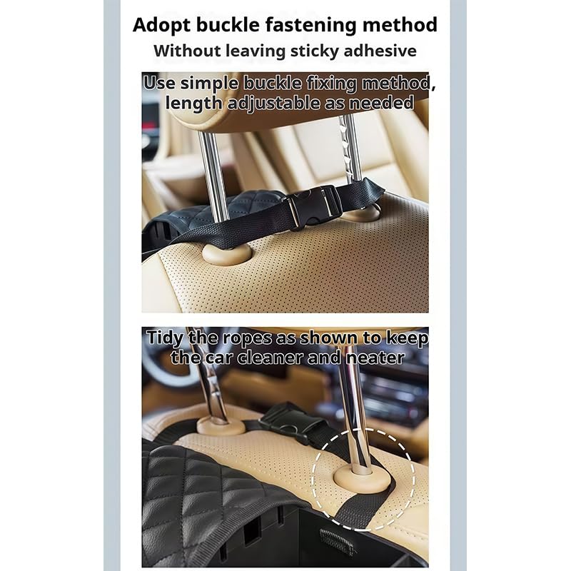 Organizzatore Sospeso Auto per Mahindra Quanto 2013-2016, Scatola Portaoggetti in Pelle per Sedile Posteriore, Tasca Portaoggetti Multifunzionale Abitacolo, 1 Pezzo,Beige
