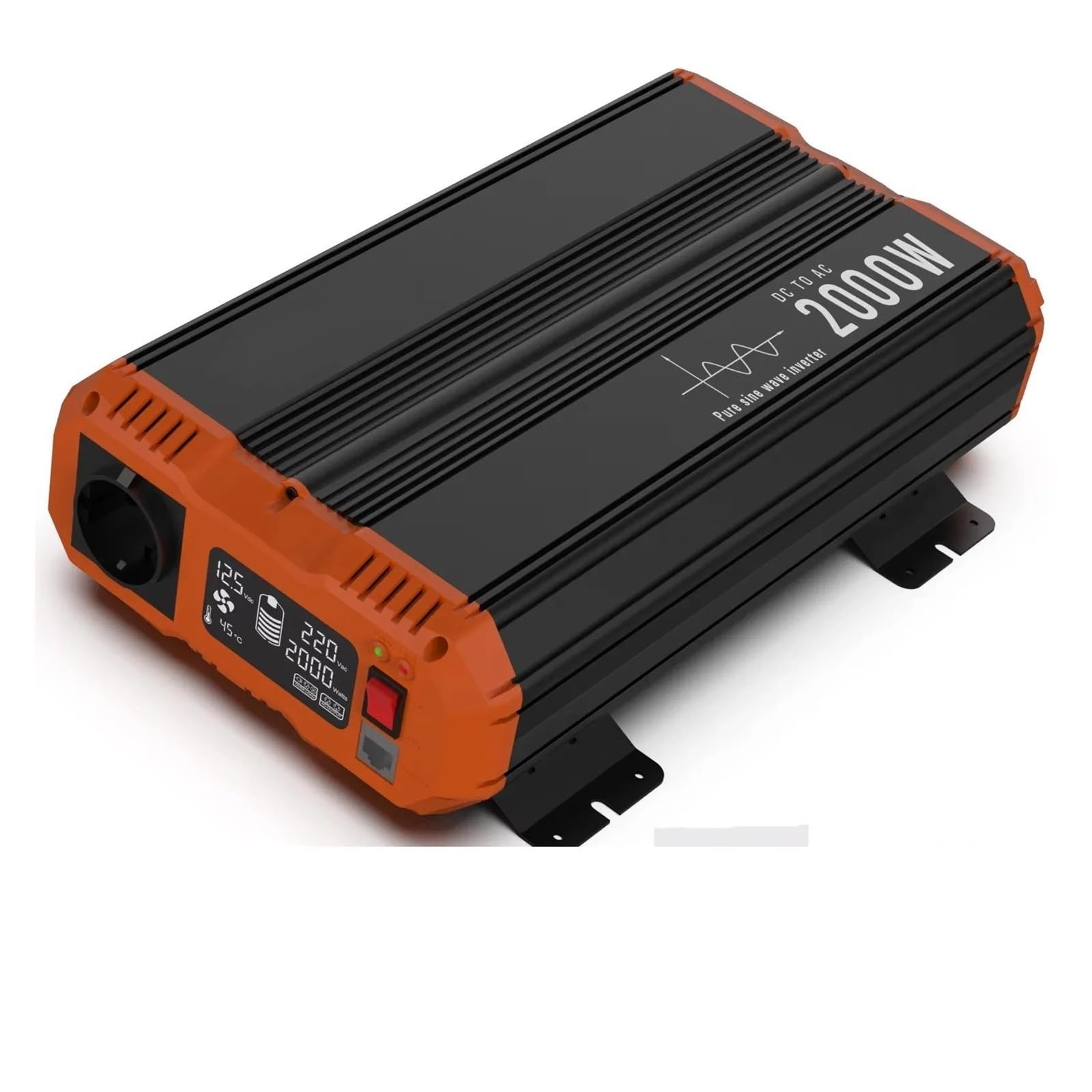 Inversor Onda Sinusoidal Pura 12 V A 220 V 5000 W con Enchufe Europeo Pantalla LCD Control Remoto para Casa Camping Autocaravanas Convertidor(12V,2000W)