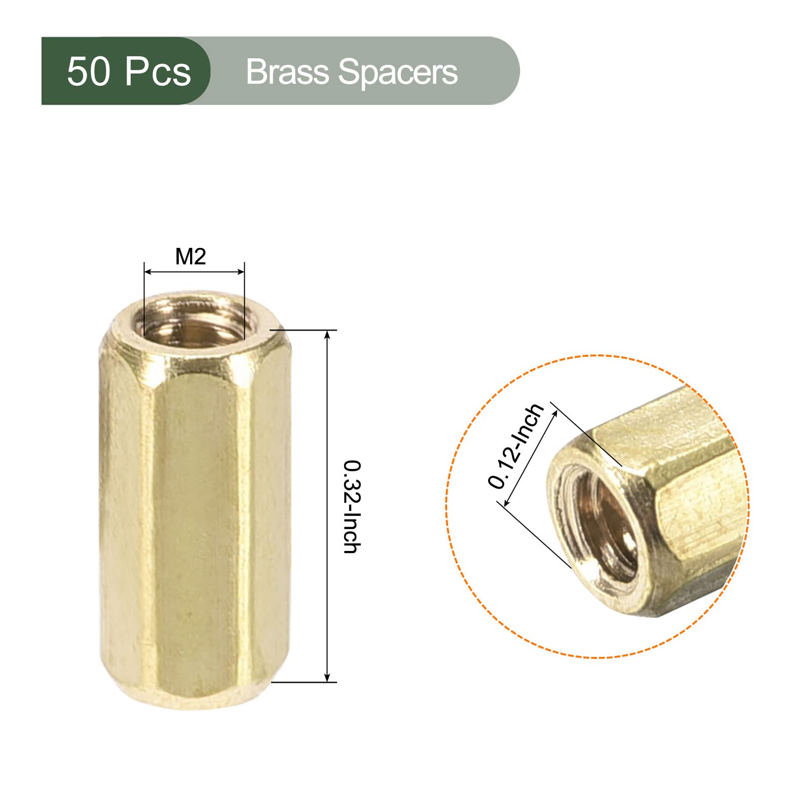 YOKIVE 50 Pcs M2 Spacers, Brass Hex PCB Standoffs Nuts, Keep Height Consistent, Great for Motherboard Circuit Board - Image 2