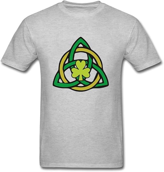 St. Patrick'S Day Shamrock And Celtic Knots Mens Short Sleeve T-Shirts Grey Xs (9408564938196)