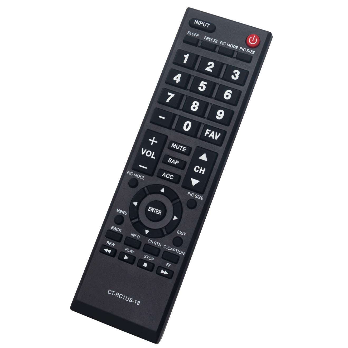 Remplacement de la télécommande RC1910 RC-1910, Fit for Toshiba Telefunken LED Backlight LCD TV 24W1333G 24W1334G 32W1333DG 24W1434DG T24K970LEDCTS2