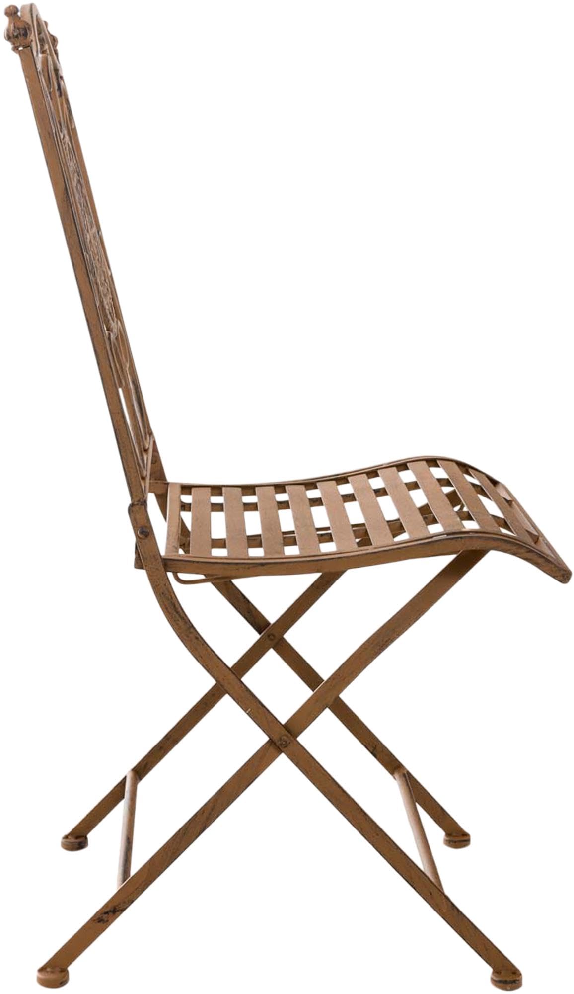 CLP Set De 2 Sillas para Jardín Sibell Plegables I Sillas Metálicas De Terraza Decorativas En Estilo Rústico, Color:Antiguo marrón