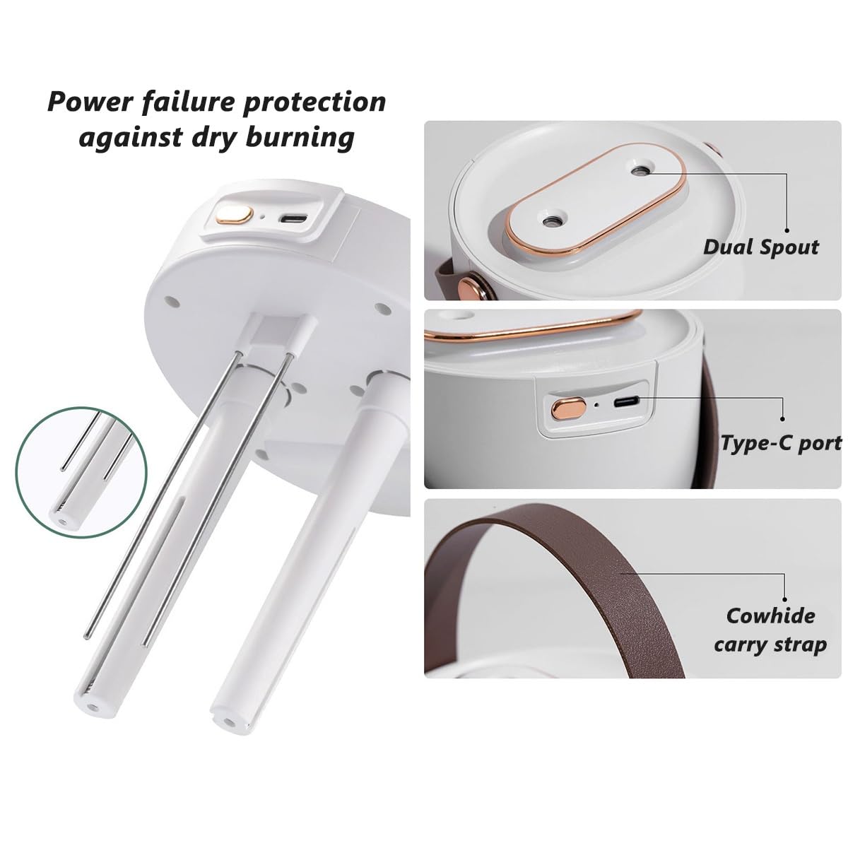 Mini humidificador portátil USB, apagado automático de 1,2 L, humidificador de aire silencioso para dormitorio, oficina, bebé y planta, difusor personal de coche