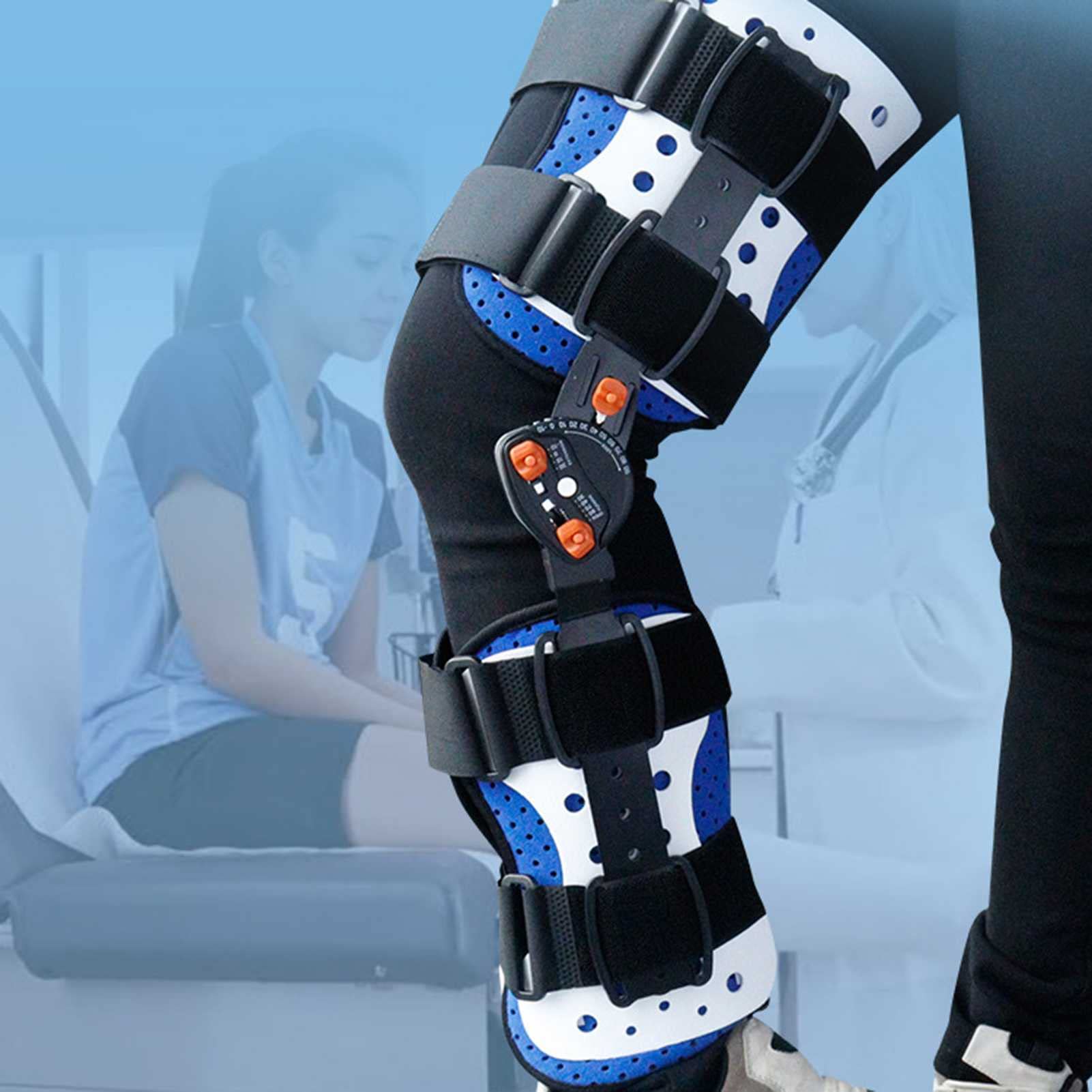 Orteza Stawu Kolanowego Dla Dorosłych Z Zawiasami, Stabilizator Z Zawiasami Na Urazy Więzadeł, Stabilizator Ortopedyczny Po Operacji, Regulowany Stabilizator Pooperacyjny Do Rehabi