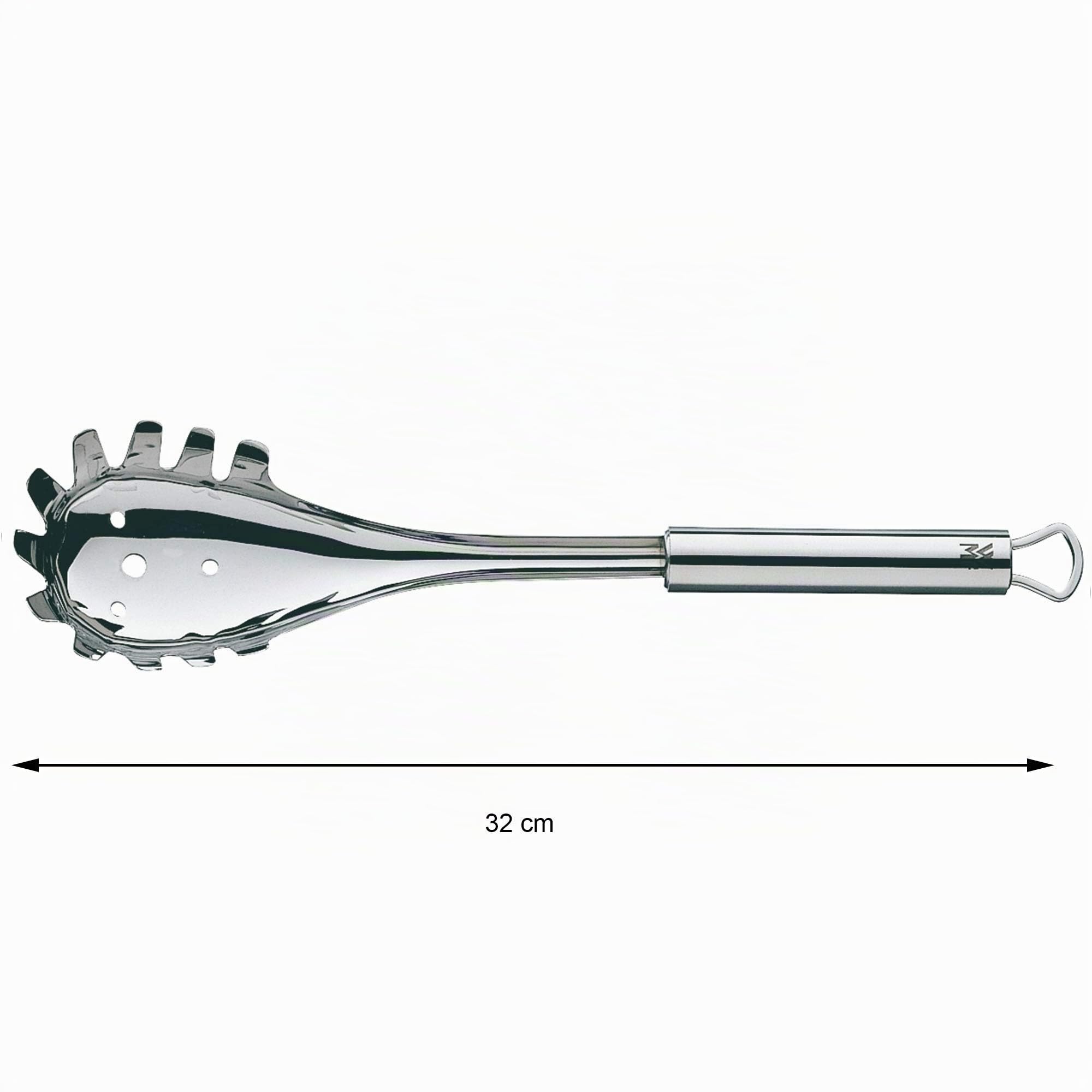 WMF Profi Plus Küchenhelfer Set 7-teilig, Ständer mit 6 Helfern, Schöpflöffel, Schaumlöffel & Profi Plus Spaghettilöffel 32 cm, Cromargan Edelstahl teilmattiert